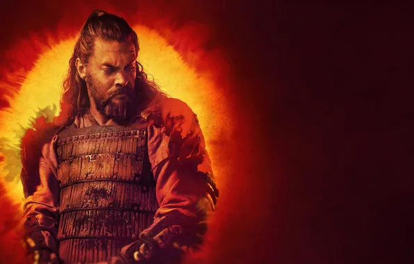 Fiction, the series, poster, red background, Jason Momoa, Jason Momoa, See, To see