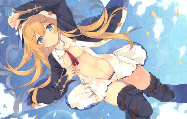 Wallpaper girl, pose, lies