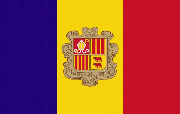 Flag, Andorra, Andorra, Vertically