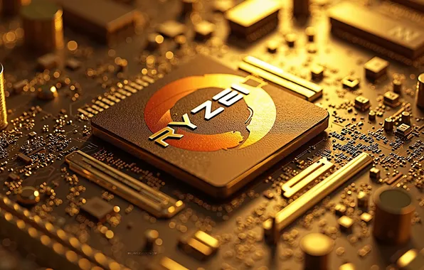 Picture hi-tech, processor, chip, Ryzen, Ryzen Logo