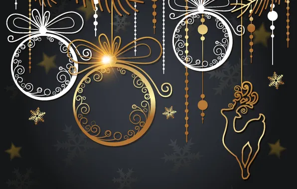 Background, holiday, black, new year, Christmas, postcard, decor