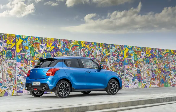 Picture graffiti, Suzuki, Hybrid, Swift, Sport, 2020, wall
