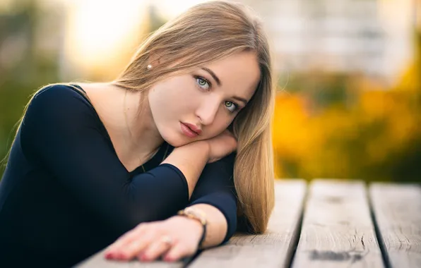 Look, girl, hair, portrait, bokeh