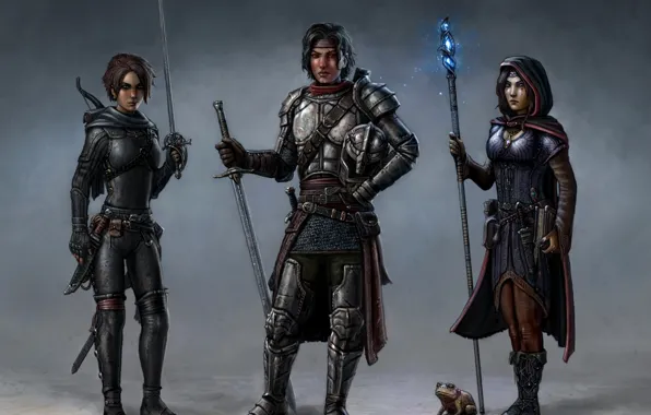 Fantasy, sword, warrior, MAG, staff, art, adventure, dungeons and dragons