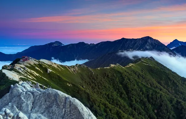 Picture the sky, clouds, mountains, Japan, Japan, Mountain, Nagano, Nagano