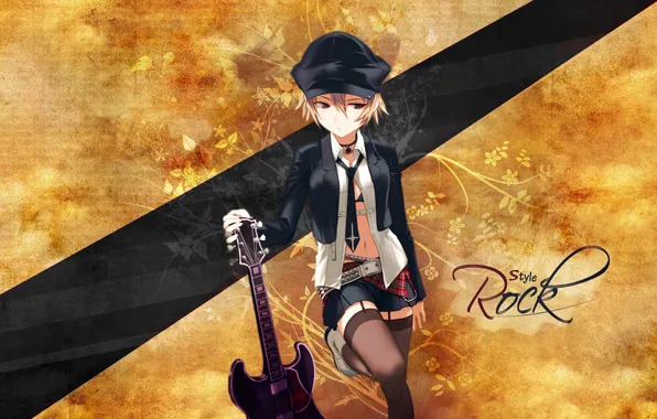 Picture guitar, anime, rock, style rock