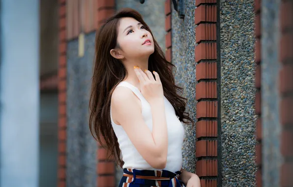 Girl, pose, Asian, cutie, bokeh