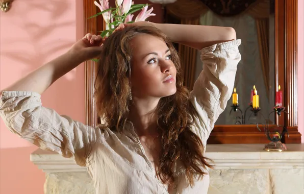 Long hair, model, awesome, brunette, gorgeous, photoshoot, posing, beautiful face