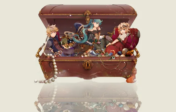 Decoration, anime, art, box, jewelry, Vocaloid, Vocaloid, characters