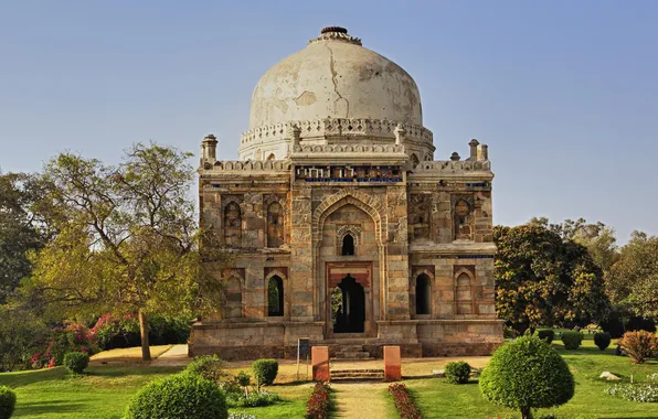 The building, India, architecture, Delhi, India, Lodi gardens, Ornate tombs, Delhi
