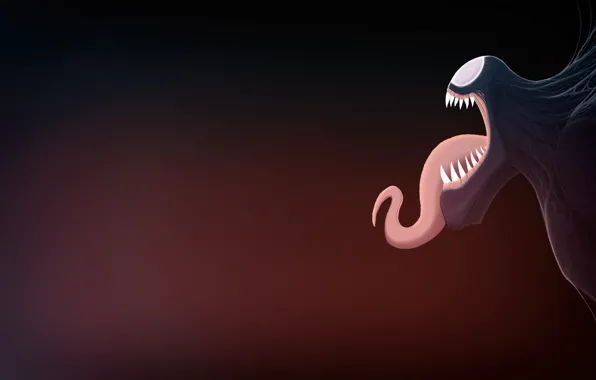 Minimalism, Figure, Language, Teeth, Background, Art, MARVEL, Venom