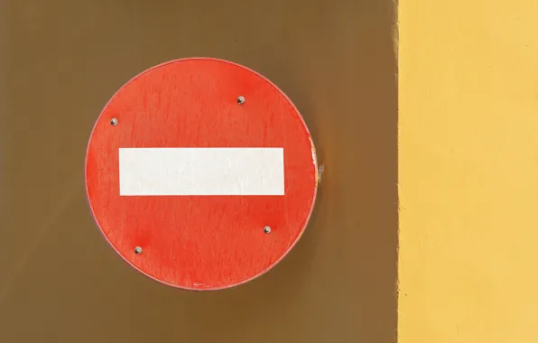 Picture minimalism, traffic sign, No entry