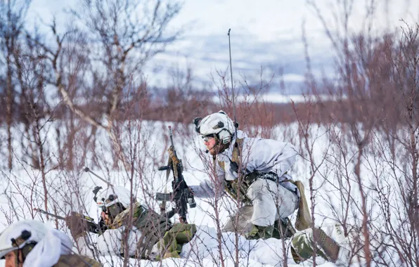 Winter, Snow, Soldiers, Machines, Finnmark, Norwegian Military, Bataljon training, Norwegian Military