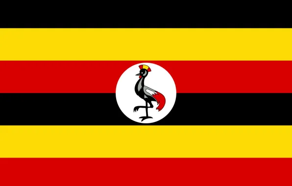 Red, logo, black, yellow, Africa, Uganda