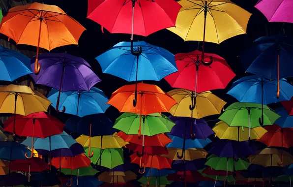 Light, umbrella, color, rainbow, umbrella