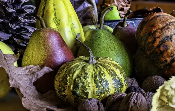 Picture fruit, nuts, still life, vegetables