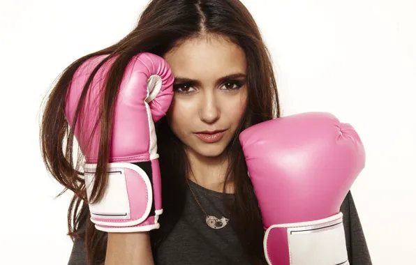 Actress, Nina Dobrev, Boxing gloves