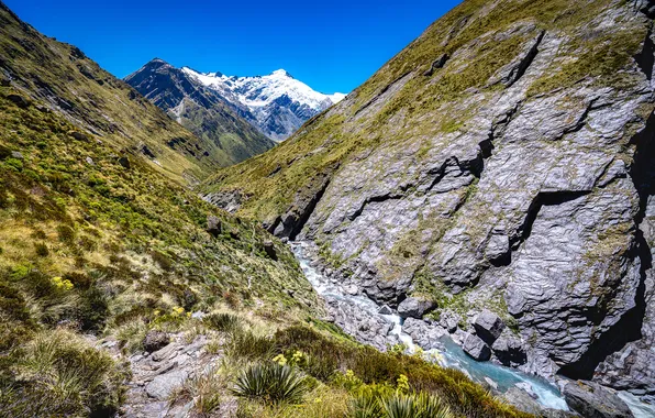 Nature, Mountains, Rock, New Zealand, River