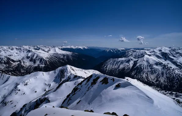 Picture snow, mountains, Andorra