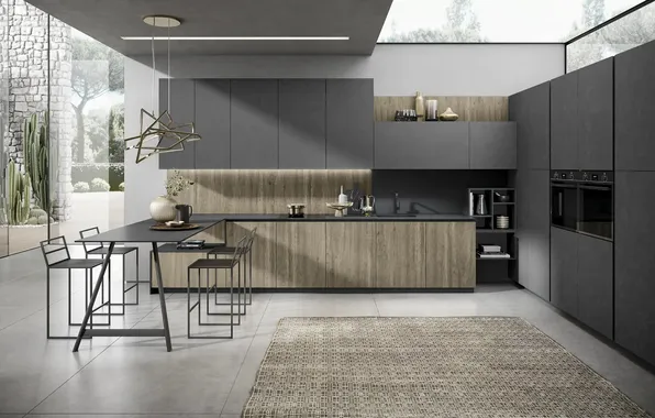 Style, Villa, interior, Italy, kitchen, dining room, dining area, Italian design