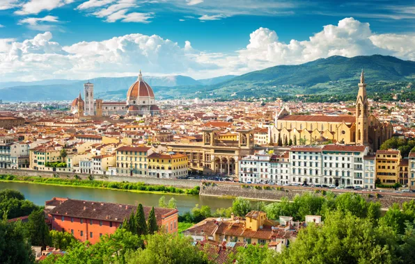 City, the city, Italy, Florence, Italy, panorama, Europe, view