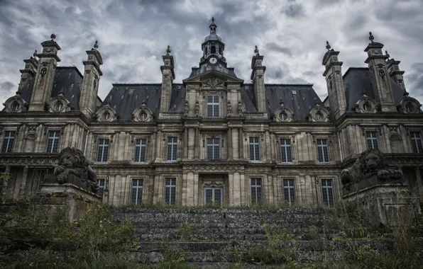 Picture clouds, clouds, overcast, France, stage, architecture, Le Quesnel Castle