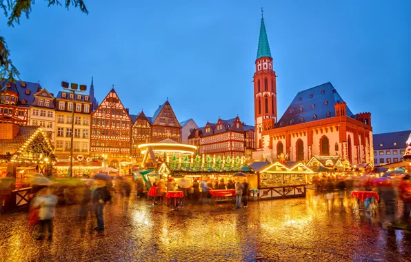 Winter, light, the city, lights, people, the evening, Germany, lighting