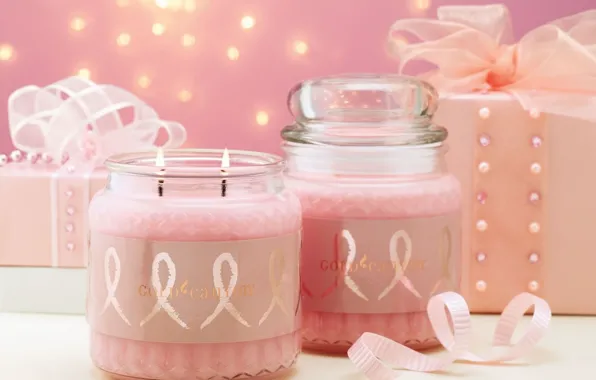 Picture pink, holiday, gift, gentle, new year, candle, tape, Bank