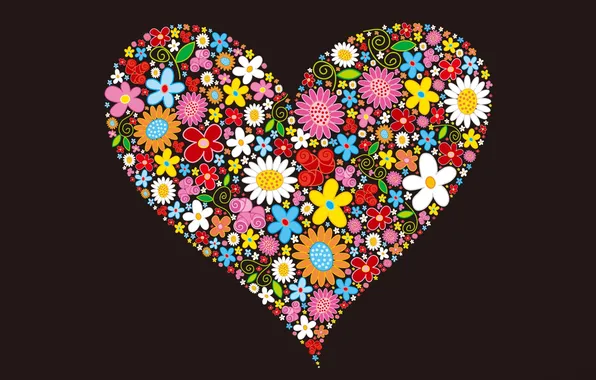 Flowers, heart, heart, Valentine's day