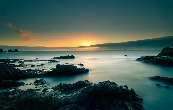 Sunset, coast, the evening, Spain, Tenerife, Buenavista del Norte