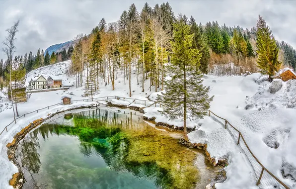 Picture winter, landscape, lake