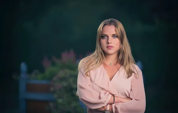 Look, girl, portrait, bokeh