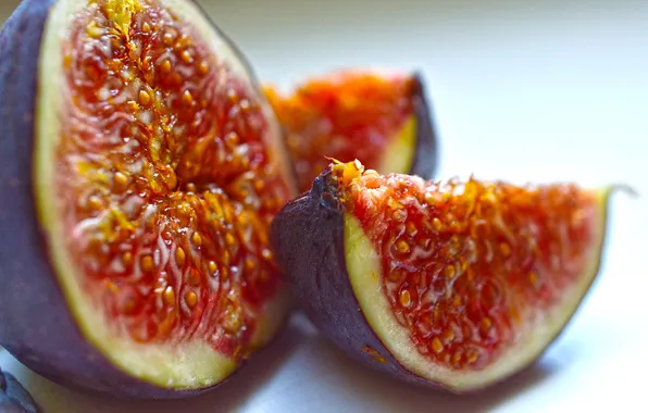 Macro, close-up, light background, seeds, slices, figs