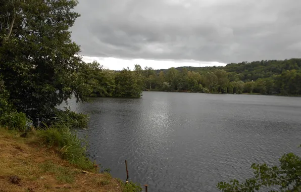 Nature, lake, overcast, Nature, landscape, lake, scenery