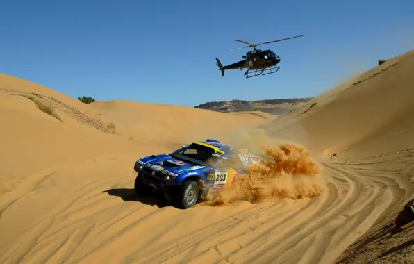Picture Sea, Volkswagen, Helicopter, Race, Touareg, Rally, Dakar, SUV