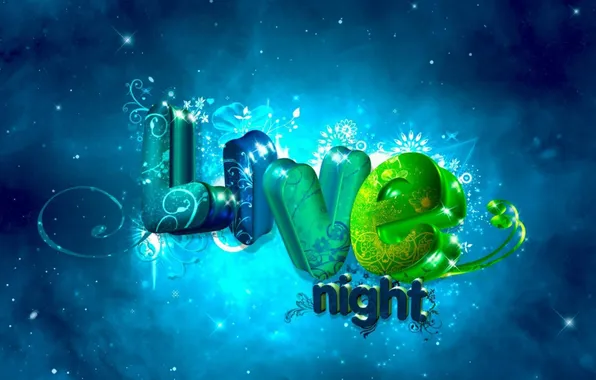 Night, life, letters, art, the inscription, the living night, Live night