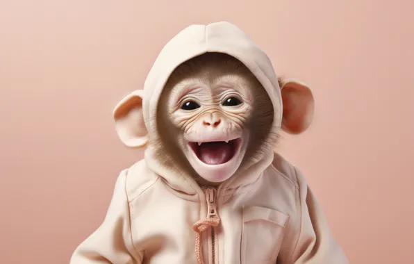 Language, smile, clothing, portrait, laughter, monkey, mouth, costume