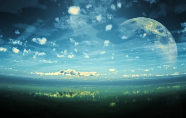 The sky, water, clouds, lake, planet, and-k, pazur