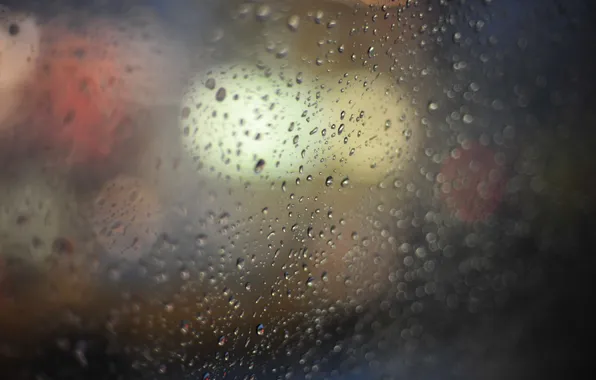 Glass, drops, macro, bokeh