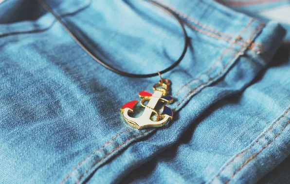Jeans, decoration, anchor