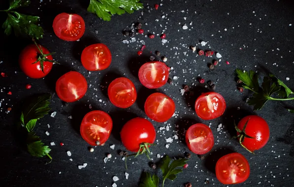 Food, vegetables, tomatoes, parsley, cherry
