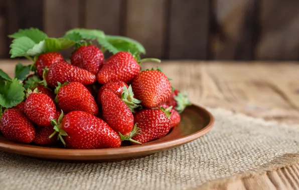 Picture summer, strawberry, wood, ripe