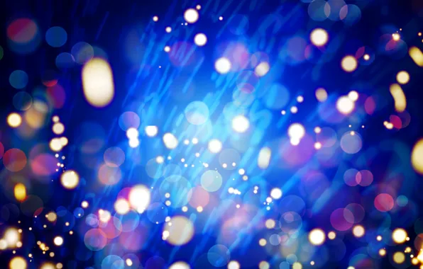 Blue, lights, bokeh