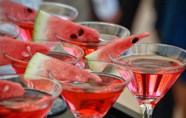 Glass, transparent, wine, watermelon, glasses, juice, alcohol, cocktail
