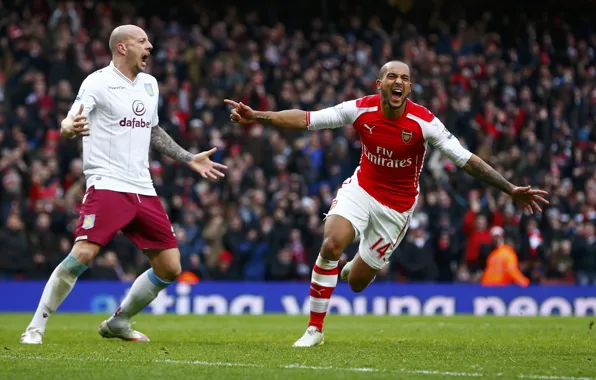 Picture background, Arsenal, tribune, players, Arsenal, Football Club, The Gunners, Theo Walcott