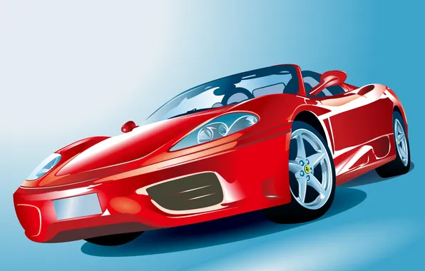 Picture sport, vector, Ferrari, convertible