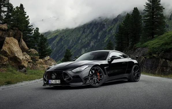Mercedes, Brabus, AMG, sports coupe, Mercedes-AMG, 2025, Mercedes-AMG GT 63 S E Performance, black body