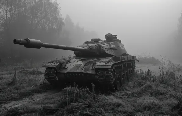 Picture Fog, Tank, Digital art, Black and white, AI art, The Art of Artificial Intelligence, Neural …