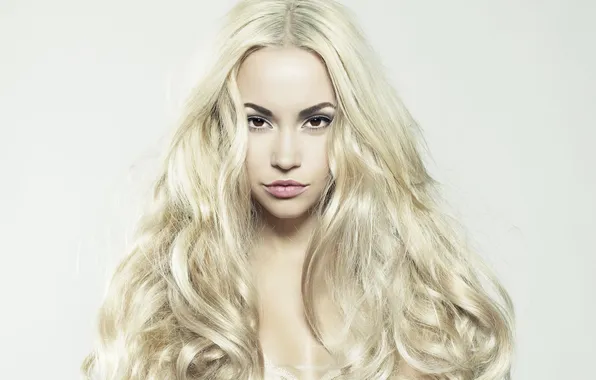 Girl, face, background, blonde, lips, long hair, brown eyes