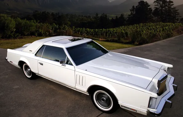 White, mountains, continental, lincoln, mark, Lincoln, continental, nice car